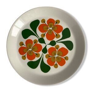 Stavangerflint Norway Rolf Dekor June Plate Orange Flowers 8.25"